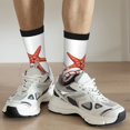 thumbnail image 4 of Uemuo Starfishes Shells Pattern Women's Crew Socks, Soft Durable Breathable Moisture-Wicking with Odor Control Cotton socks, 4 of 9