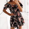 thumbnail image 4 of Blusa con volantes con estampado casual de verano Dress HUOGUO para mujer, 4 of 5