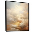 thumbnail image 2 of Designart "Taupe Golden Simplistic Clouds II" Clouds Floater Framed Canvas Prints, 2 of 5
