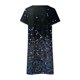 thumbnail image 4 of ICHUANYI Clearance Womens Summer Printing Short Sleeve V Neck Mid Thigh Length Dresses Fashion Dress(Blue, L) ICHUANYI WER2023081012361, 4 of 5