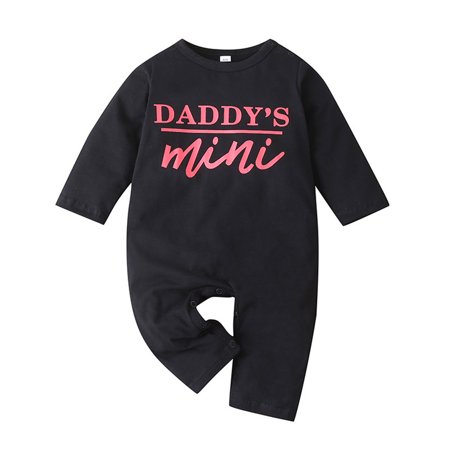

Little Girl Onesies Letter Long Baby Jumpsuit Half Sleeve Boys Girls Printed Romper Girls Romper Jumpsuit