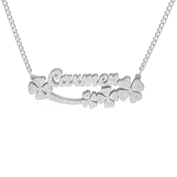 EUEAVAN Steel Personalized Double Layered Name Frosted Necklace Custom Stainless Steel Jewelry