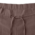 thumbnail image 5 of POIUYTR Women Cotton Linen Pants Casual Ruffle Elastic Waist Wide Leg Palazzo Pants Trendy Loose Soft Comfy Spring Summer Trousers, 5 of 6