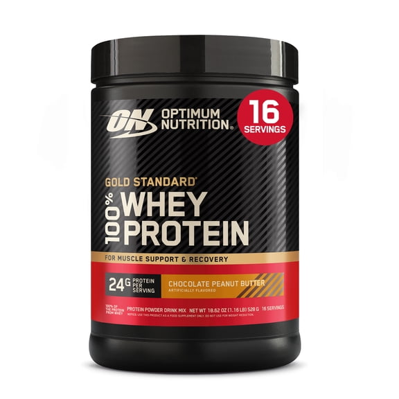 Optimum Nutrition Gold Standard 100% Whey Protein Powder, Chocolate Peanut Butter, 16 Servings