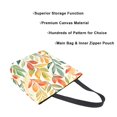thumbnail image 3 of FORMRS Womens Canvas Tote Bag with Zipper Inner Pocket Shoulder Handbag, Orange Autumn Leaves, 3 of 7