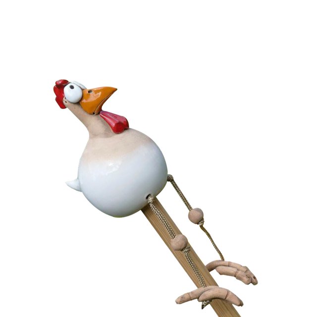 Toystoory Adornos de gallo de , adorno de jardín de pollo de cerámica, de cerámica de animales, arte divertido, estacas decorativas, Jardín y Patio 65212016C