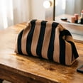 thumbnail image 4 of Woven Clutch Purse for Women Striped Summer Dumpling Bag, Colorful Crochet Evening Handbag, Ruched Cloud Style Beach Vacation Clutch for Party Casual Use 12x7.4 Inch, 4 of 5