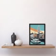 thumbnail image 2 of Portsmouth Historic Dockyard Modern Linocut Style Artwork Framed Wall Art Print A4, 2 of 4