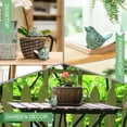thumbnail image 3 of Sungmor Cast Iron Desktop Ornament - Graceful Hollow-Carved Birds Sculpture Home Decoration - Decorative & Lovely Animal Figurine Indoor Outdoor Statues - 2PC Pack & Green Color, 3 of 8