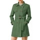 thumbnail image 5 of Abrigo de ante sintético de doble botonadura con solapa de pico para mujer INSPIRE CHIC en verde, 5 of 8