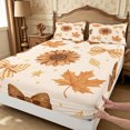 thumbnail image 5 of Erosebridal Sunflower Bow Bed Sheets 4-Piece,Fall Harvest Full Size Sheets,Brown,1 Flat Sheet, 1 Fitted Sheet and 2 Pillowcases, 5 of 6