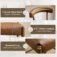 thumbnail image 5 of Dayalane 26.5" Counter Height Barstools Set of 4, Modern Farmhouse Bar Stools with Curved Back and Rubberwood Frame Upholstered PU Leather Kitchen Stool for Counter Bar Island Bar Pub, Brown, 5 of 12