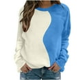 thumbnail image 4 of Miluxas Women's Oversized Sweatshirts Crew Neck Long Sleeve Shirts Casual Loose Pullover Tops Fall Clothes Light Blue XL(XL), 4 of 5