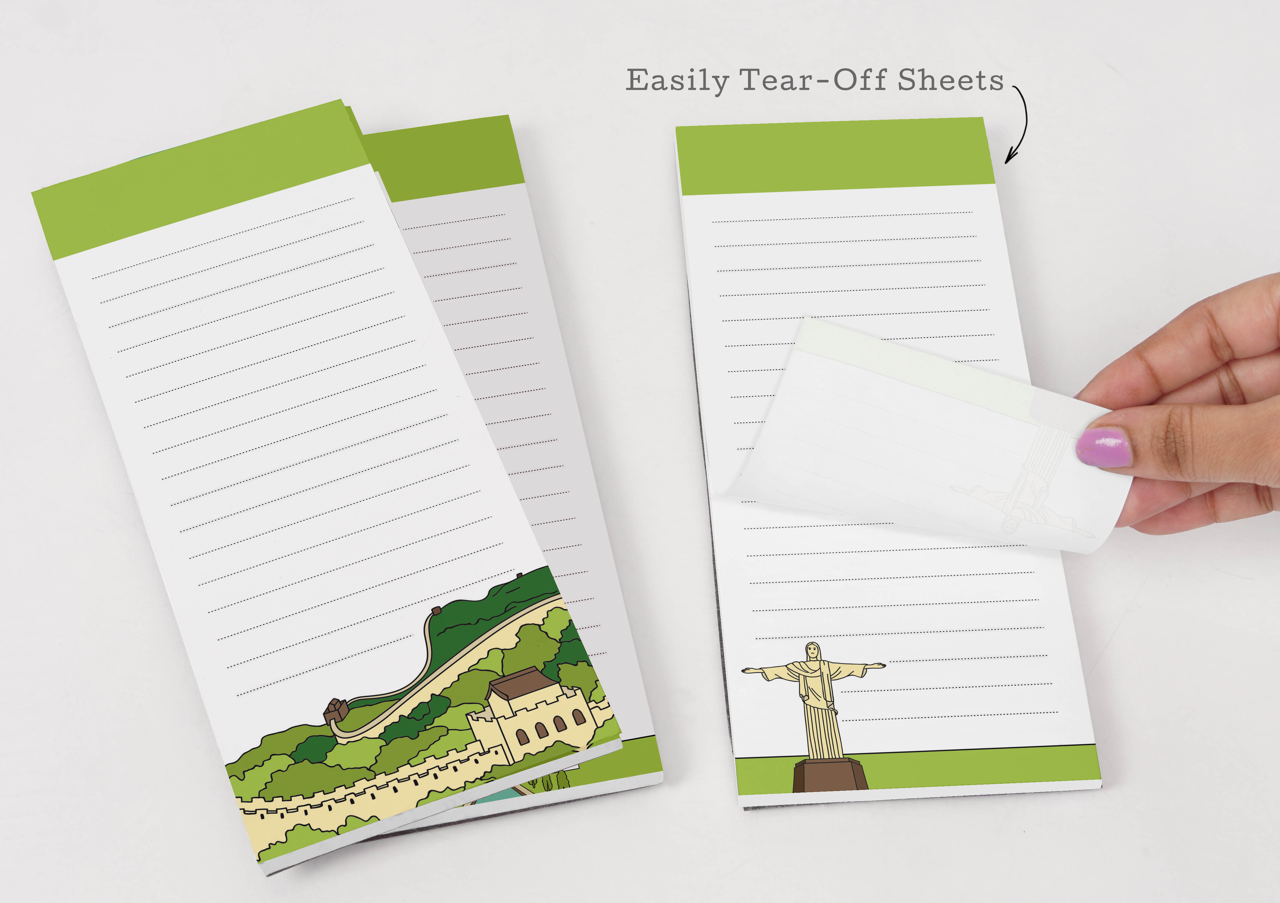 Inkdotpot Pack of 3 Magnetic Fridge To-Do List Notepads- Magnetic Memo Pads For Refrigerator-(50 Sheets Each)-SD
