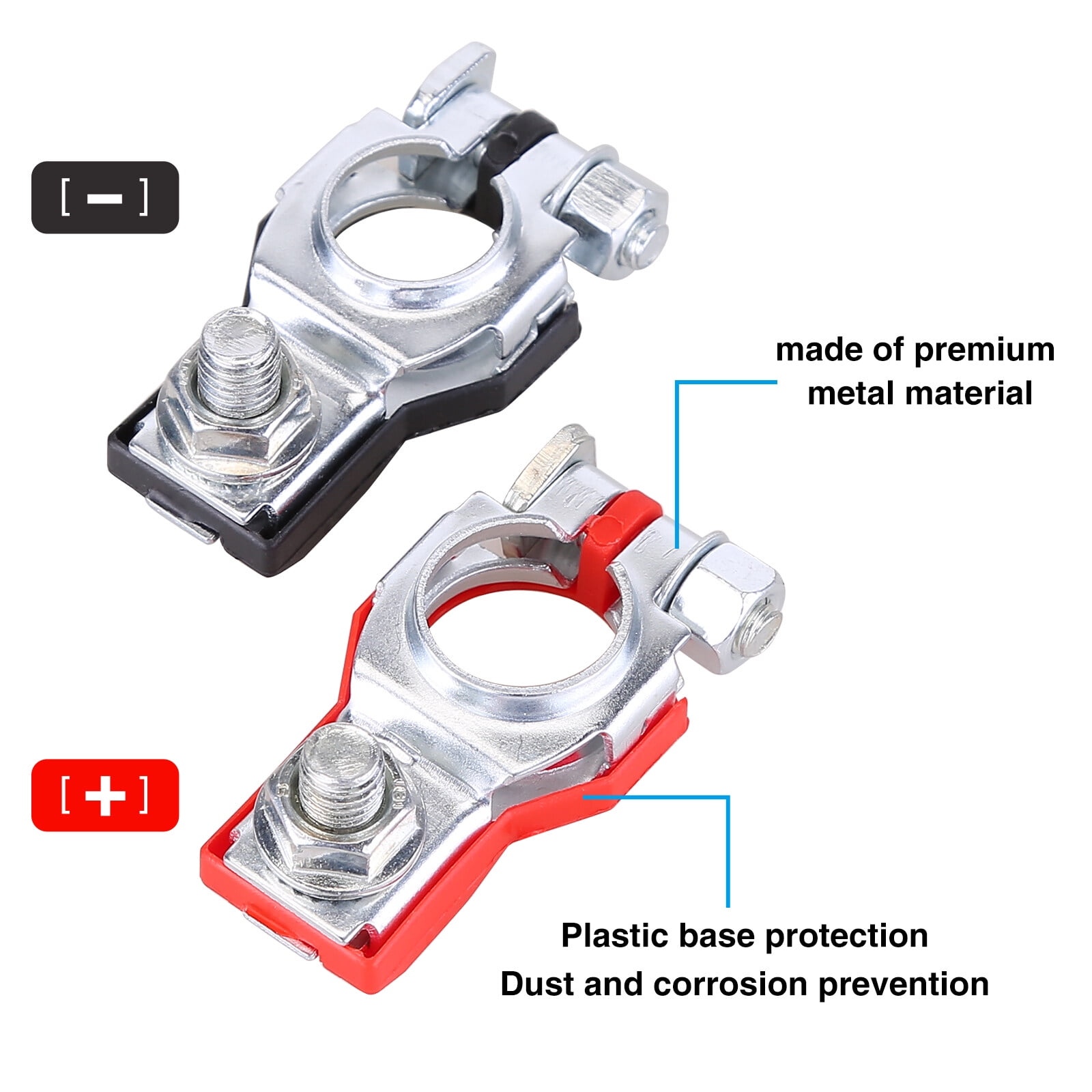 Gsuatey 2pcs Car Battery Terminal Connectors Universal Car Battery Terminal Clamp Clip