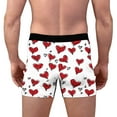 thumbnail image 3 of Vetsdori Soft Underwear for Men Valentines Boxers Cozy Casual Trunks Gift for Boyfriend Heart Print Mens Boxer Briefs Elastic Waist, 3 of 7