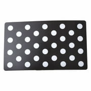 Petmate Plastic Food Mat - Black & White Dots 44906