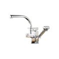 thumbnail image 1 of Grifo de cocina mezclador de moda de doble salida giratorio y extensible -Plata, 1 of 5