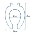 thumbnail image 2 of Asiento elongado para WC, 45 cm, blanco, 2 of 3