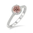 thumbnail image 2 of 1.50 Carat Round cut Morganite and Diamond Engagement Ring for Her in 14k White Gold morganite and diamond engagement ring, 2 of 2
