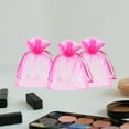 thumbnail image 4 of Raindrops 100Pcs Mini Pouch Small Jewelry Bags in Rosy Organza for, 4 of 8
