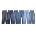thumbnail image 5 of Vintage Wash Straight Loose Fit Trousers Mid Rise Non-Stretch Denim Pants, 5 of 9