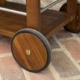 thumbnail image 6 of Cyndy Farmhouse Cottage Dark Oak Acacia Wood Bar Cart, 6 of 6