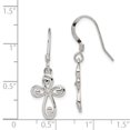 thumbnail image 2 of Beautiful Sterling Silver Polished Cross Dangle Earrings, 2 of 2