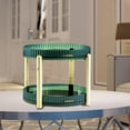 thumbnail image 4 of 360 Degree Rotating Makeup Organizer Rack Holder Make up Storage 2 Tier Display Shelf for Dresser Countertop Vanity Bathroom Bedroom Green, 4 of 8