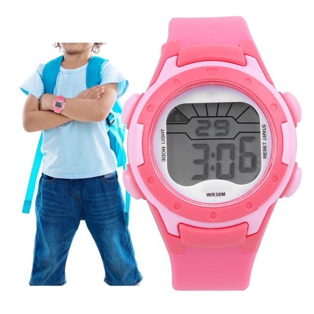 Reloj Electrónico, Reloj De Pulsera Electrónico Cómodo Y Duradero Resistente Al Agua 3ATM, Correa De Pu Suave Antialérgico Para Niños Y Niños