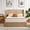 Oak+curved bedheadboard+queen, variant on Queen Platform Bed Frame with 44" Tall Corrugated Wave Wood Headboard, Modern Minimalist Bed, Sturdy Slat Support, No Box Spring Required,Walnut