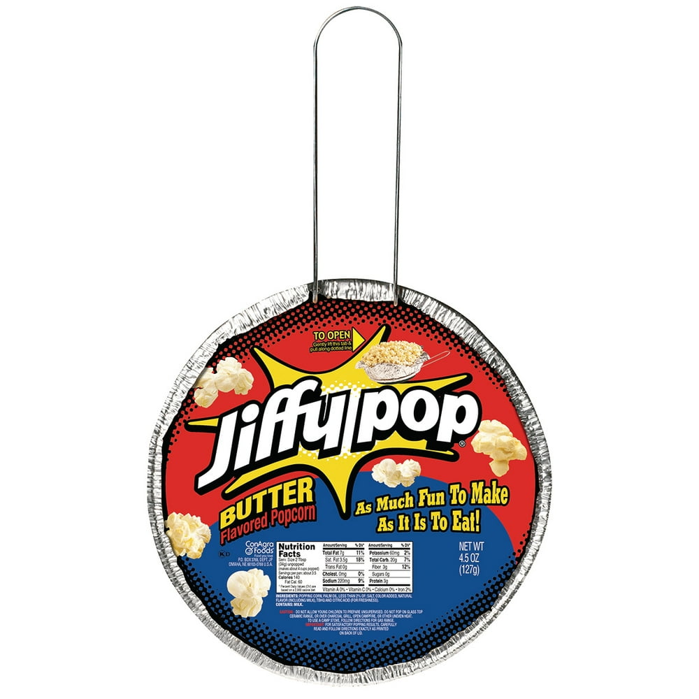 JIFFY POP Butter Flavored Popcorn, Stovetop Popping Pan, 4.5 oz