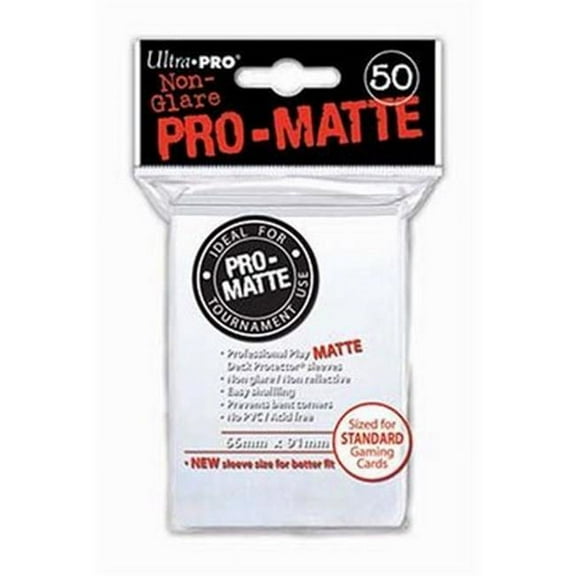 Ultra Pro 7442783336 Pro-Matte Deck Protectors, White - Box of 12 - Pack of 50