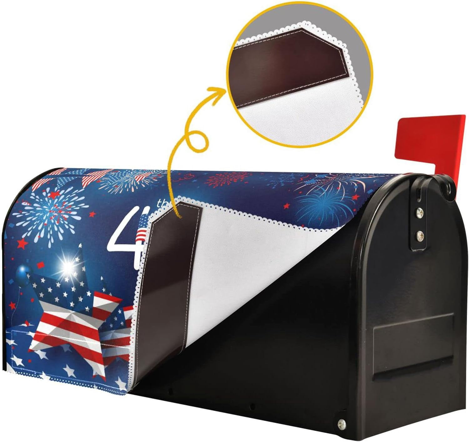 USA 4th July Happy Independence Day Magnetic Mailbox Cover MailWraps Garden Yard Home Decor for Outside Oversized-25.4" x20.8"\u2026