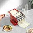 thumbnail image 2 of Pasta Maker Machine, Suction Cup Type Manual Pasta Machine 0.01-0.20inch with 6 Adjustable Thickness Settings 4-in-1 Hob Noodle Machine For Making Spaghetti, Fettuccine, Lasagna, Dumpling (Red), 2 of 9