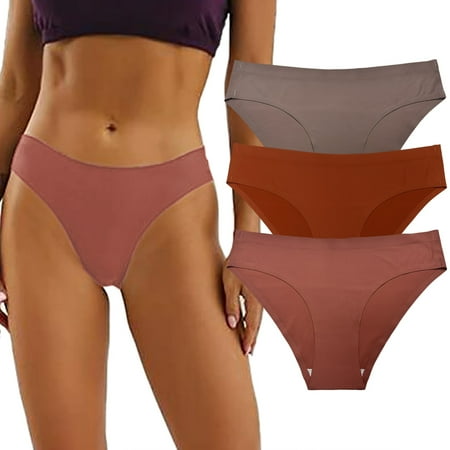 

Women s Mixed Color 3 Pack Seamless Ice Silk Low Waisted Thong