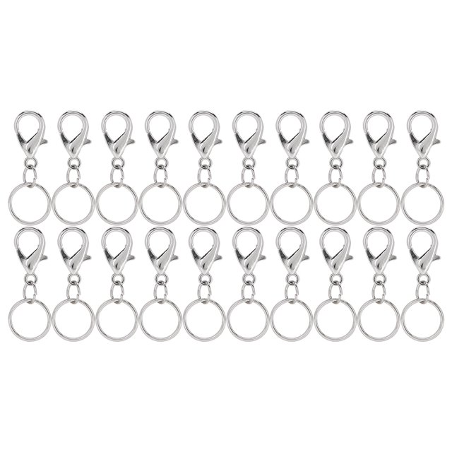 Swivel Lanyard Snap Hook, Rust-Proof Zinc Alloy D-Ring Key Chain Clip, Zipper Handle For Key Chain Handbag Lanyard 7x14mm Small Clip With 12mm Inner Diameter Key Ring,21x35mm Big
