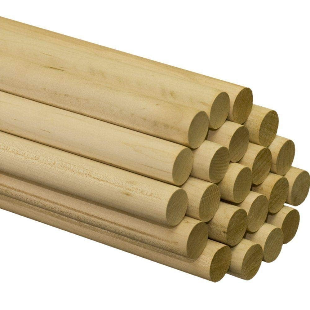 Wooden Dowels Rods 1 1 2 X 36 Bag Of 2 Unfinished Hardwood Dowel 