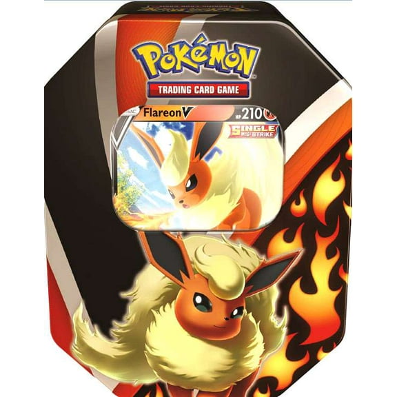 Pokemon Eevee Evolutions Flareon V Tin (4 Booster Packs & Promo Card)