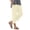 Beige, variant on Women's Cotton Linen Straight Leg Pants Elastic Waist Casual Ankle Cropped Trousers with Pockets Stretch Pull On Comfy Pants