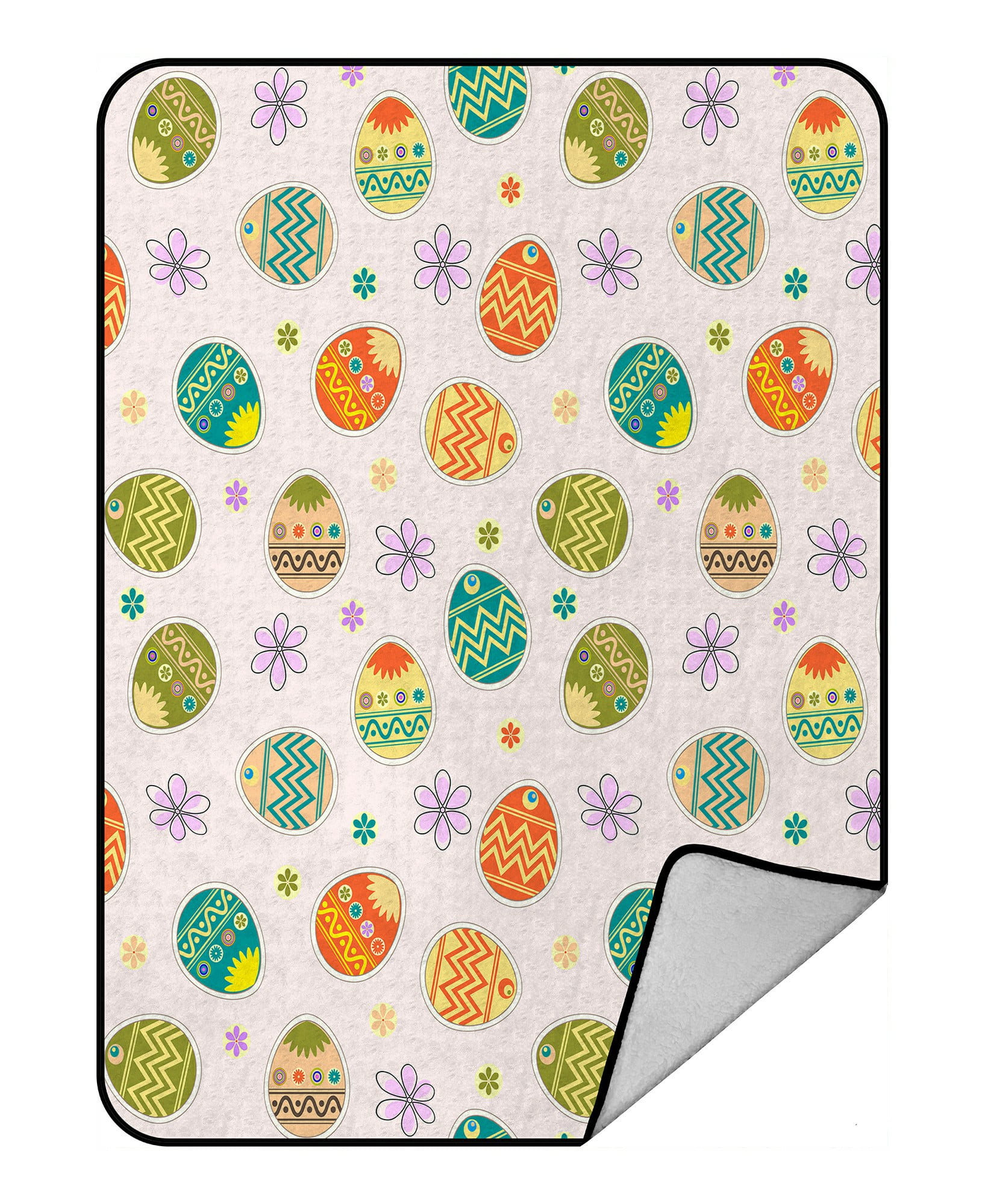 ECZJNT Easter eggs flowers of various colors Throw Blanket Fleece