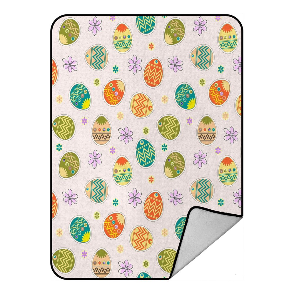 ECZJNT Easter eggs flowers of various colors Throw Blanket Fleece
