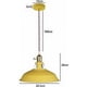 thumbnail image 2 of Lámpara colgante moderna de metal con base E27 para sala de estar, dormitorio, comedor, oficina, bar, cafetería, color amarillo, 2 of 5