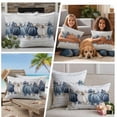 thumbnail image 5 of Blue Grey Fall Outdoor Waterproof Pillow Covers, Vintage Thanksgiving Botanical Decorative Square Throw Pillowcase Sofa Cushion Sham for Patio/Couch/Chair, 16"x16" 2 Pack, 5 of 8