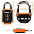 thumbnail image 2 of 2 Pack Orange 4-Digit Combination Lock - Heavy Duty, Waterproof, Resettable$$Tools & Hardware Other, 2 of 7