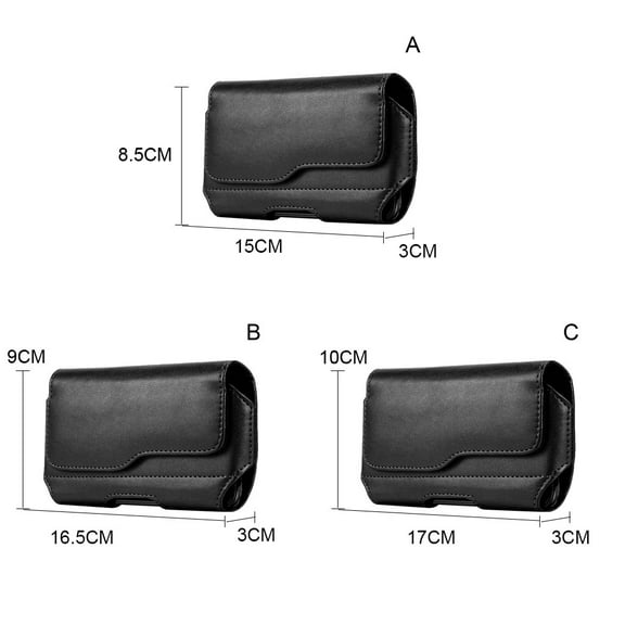 GENEMA Horizontal Leather Belt Case Holster Pouch Sleeve Phone Holder for Men Travel Outdoor