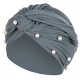 thumbnail image 4 of Chapeau Indien Perlé pour Femmes Musulman Volant Cancer Chimio Bonnet Turban, 4 of 9