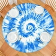 thumbnail image 2 of Blue Tie Dye Pattern Round Fitted Tablecloth with Elastic Edge,Dining Table Cover Waterproof,Outdoor Round Tablecloth for Camping,Dining,Indoor and Outdoor, 2 of 7