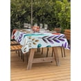 thumbnail image 2 of Spring Leaves Outdoor Tablecloth - 60x120 Inch Rectangle Dining Table Cover, Watercolor Leaf Botanical Nature Light Blue Waterproof Outdoor Table Cloth with Umbrella Hole & Zipper for Picnic/Patio, 2 of 7