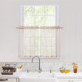thumbnail image 2 of Sheer Tier Curtains for Small Window - Linen Look Textured Privacy Semi Sheer Drapes for Kitchen,Rod Pocket Voile Curtain Panels Draperies - 27" W x 45" L, Taupe, Set of 2, 2 of 6